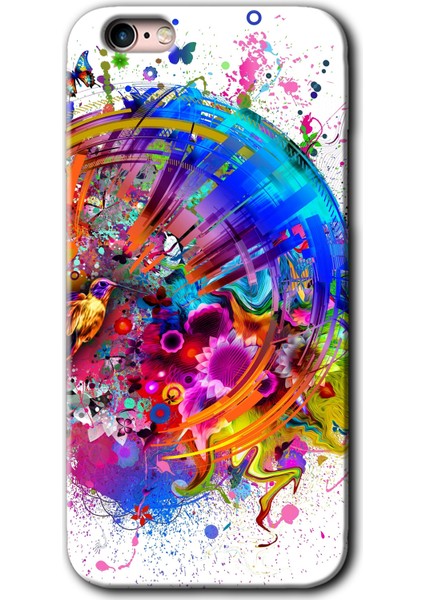 Apple iPhone 6s Plus Kılıf Hd Desen Baskılı Arka Kapak + Kırılmaz Cam - 4K Clock