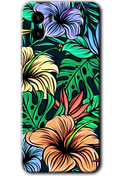 Vivo Y15S Kılıf Hd Desen Baskılı Arka Kapak - Hibiscus Flowers