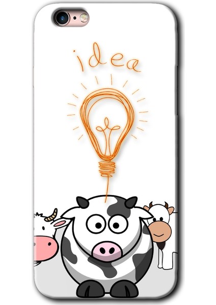 Apple iPhone 6s Kılıf Hd Desen Baskılı Arka Kapak + Kırılmaz Cam - Idea Lamp