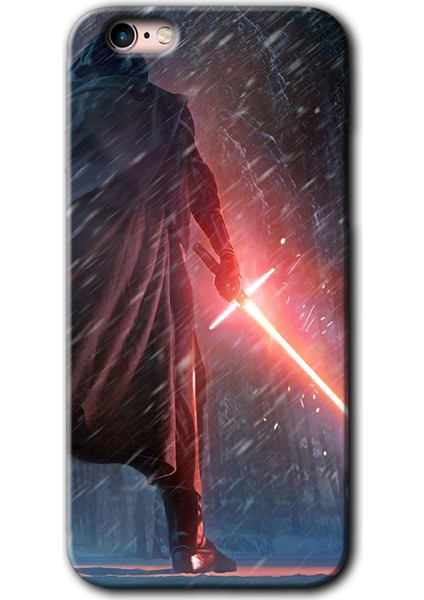 Apple iPhone 6s Kılıf Hd Desen Baskılı Arka Kapak + Kırılmaz Cam - Kylo Ren