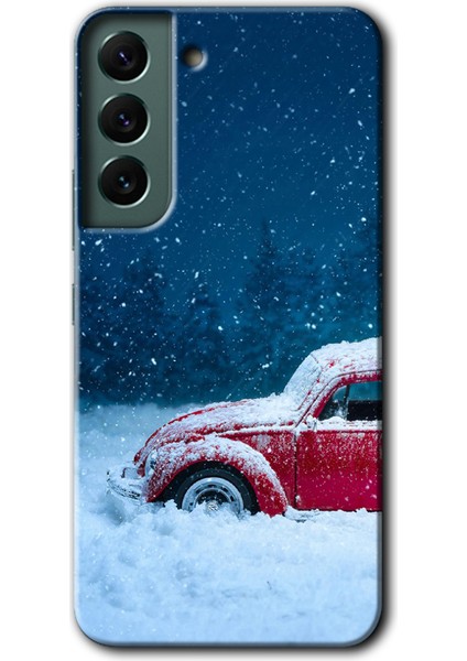 Galaxy S22 Kılıf Hd Desen Baskılı Arka Kapak + Esnek Nano Cam - Karlı Vosvos