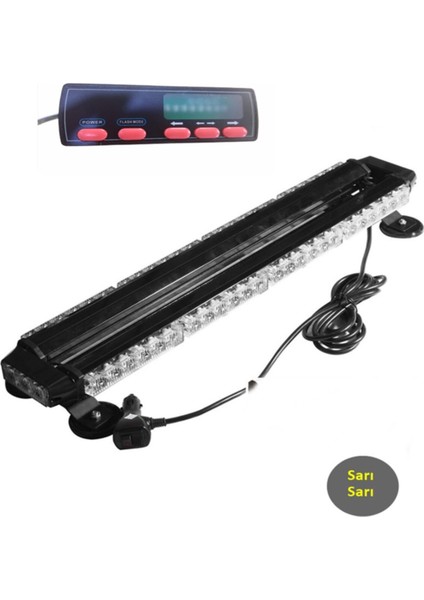 Çakar Lamba Çift Taraflı 78 LED Sarı-Sarı / LAPA528