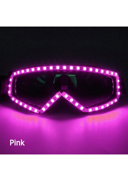 Renkli LED Gözlük Aydınlık Gözlük Müzik Bar Ktv Glow Parti Dekorasyon Noel Festivali Parlayan Neon Gözlük Pembe