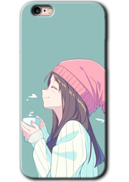 Apple iPhone 6s Kılıf Hd Desen Baskılı Arka Kapak + Kırılmaz Cam - Happy Girl
