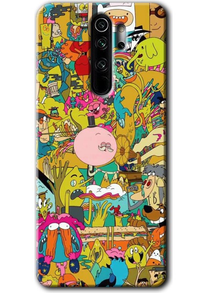 Redmi Note 8 Pro Kılıf Hd Desen Baskılı Arka Kapak + Esnek Nano Cam - Süper Çizgi Kahramanlar 2