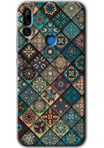 Huawei P Smart Z Kılıf Hd Desen Baskılı Arka Kapak + Esnek Nano Cam - Mat Mandala