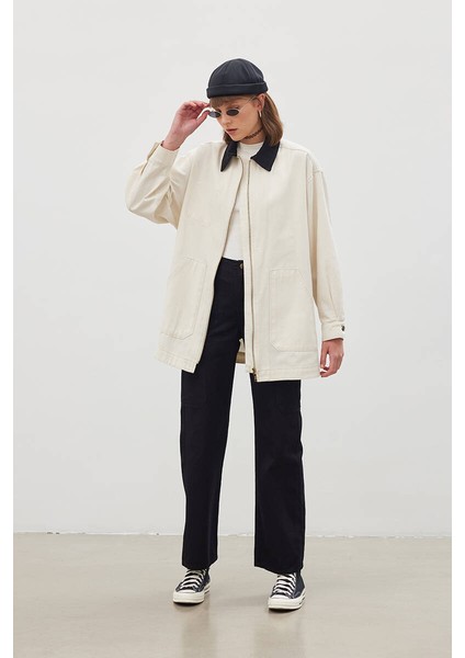 90S Ekru Gabardin Ceket