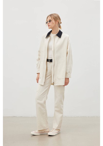 90S Ekru Gabardin Ceket