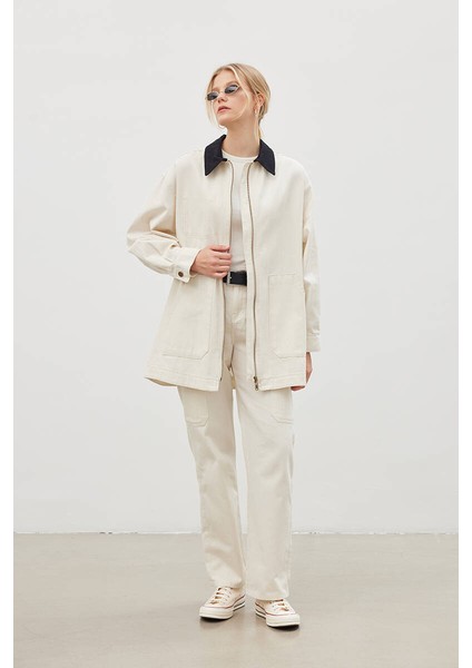90S Ekru Gabardin Ceket