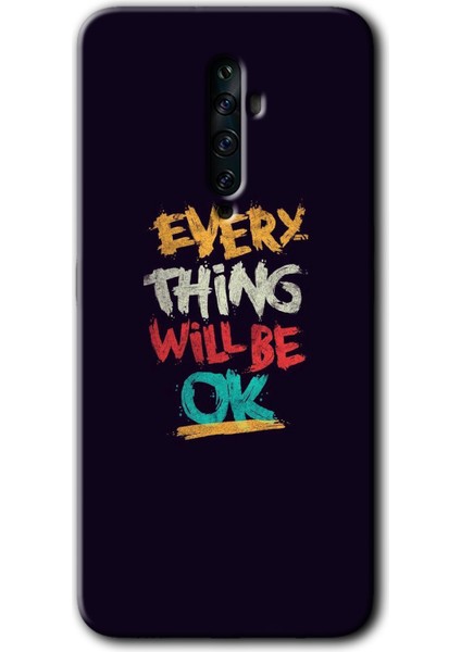 Oppo Reno 2z Kılıf Hd Desen Baskılı Arka Kapak + Kırılmaz Cam - Everything
