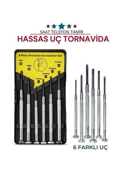 Transformacion 6 Adet Hassas Tornavida Seti Saat Telefon 718190