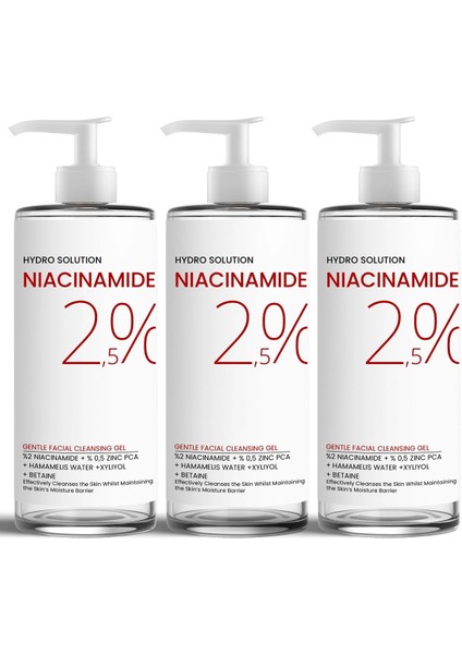 Procsın Hydro Solutıon %2 Niacinamide + %0,5 Zinc Pca 3'lü Temizleme Jeli Paketi 200 ml X3