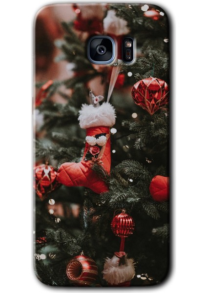Galaxy S7 Edge Kılıf Hd Desen Baskılı Arka Kapak + Kırılmaz Cam - Happy New Year