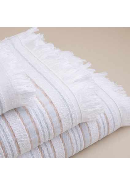 Derin El Havlusu 30 x 50 cm Beyaz - açık Mavi fırsatları