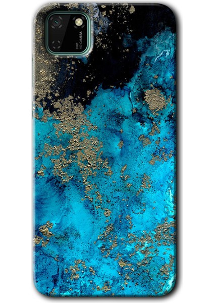 Huawei Y5P Kılıf Hd Desen Baskılı Arka Kapak + Kırılmaz Cam - Klas Mermer