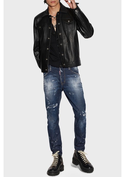 Skater Streç Pamuklu Normal Bel Slim Fit Jeans Erkek Kot Pantolon S74LB1232 S30342 470