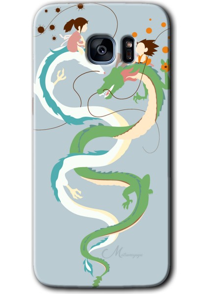 Galaxy S7 Edge Kılıf Hd Desen Baskılı Arka Kapak + Kırılmaz Cam - Snake Friendship