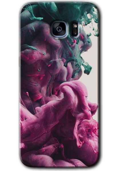 Galaxy S7 Edge Kılıf Hd Desen Baskılı Arka Kapak + Kırılmaz Cam - Liquid Cloud