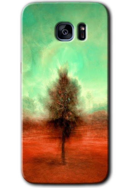 Galaxy S7 Edge Kılıf Hd Desen Baskılı Arka Kapak + Kırılmaz Cam - Outlines Paint
