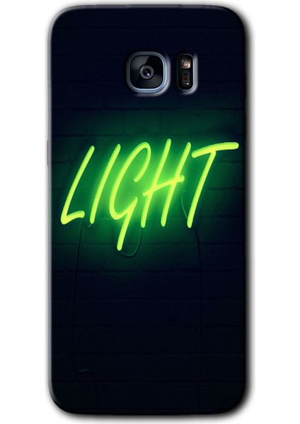 Galaxy S7 Edge Kılıf Hd Desen Baskılı Arka Kapak + Kırılmaz Cam - Neon Inscription