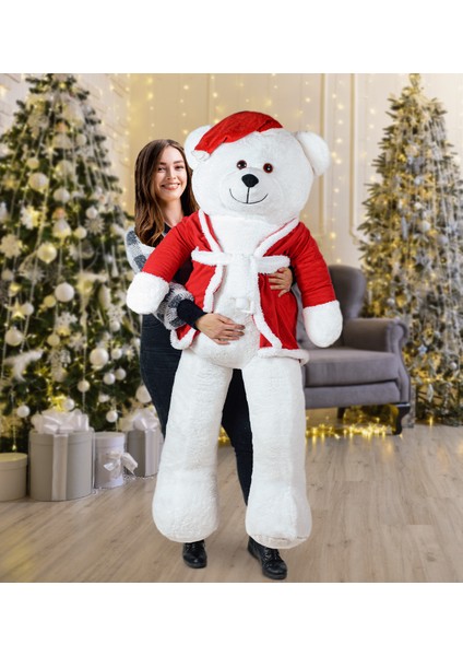 160 cm Noel Baba Şapkalı Ayıcık Yeni Yıl ,yılbaşı Hediyesi