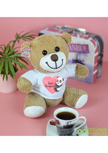 Harika Peluş 25 cm Seni Seviyorum Yazılı Çiçek Ayı