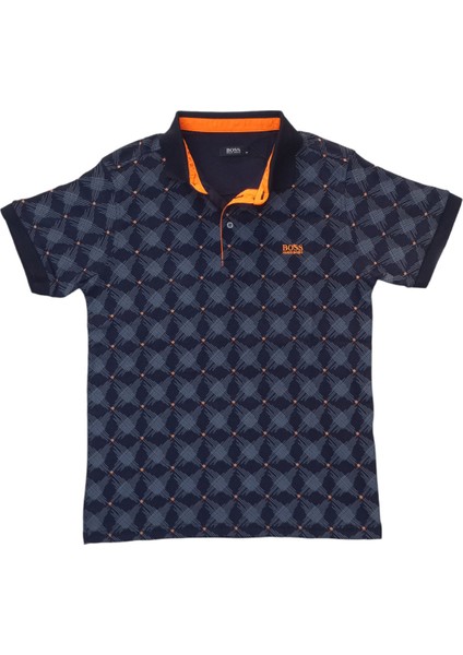 Erkek Lacivert Polo Yakalı Yakası Düğmeli Kısa Kollu Pamuklu Tişört Etp-Bsçç fiyatları