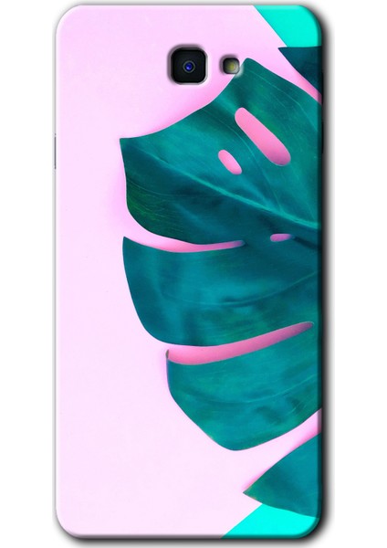 Galaxy J7 Prime Kılıf Hd Desen Baskılı Arka Kapak + Esnek Nano Cam - 3D Yaprak