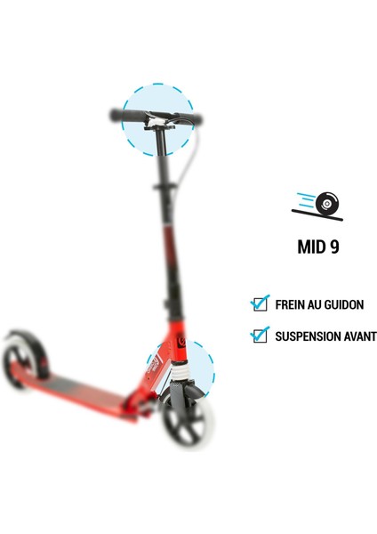 Oxelo Çocuk Scooter - Siyah - 9/14 Yaş - Mıd 9