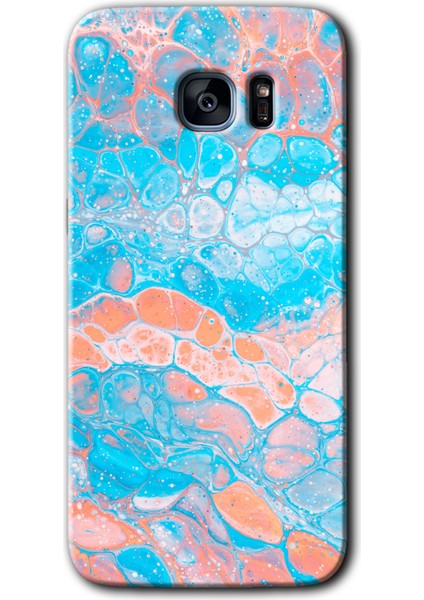 Galaxy S7 Edge Kılıf Hd Desen Baskılı Arka Kapak + Kırılmaz Cam - Bubbles 1