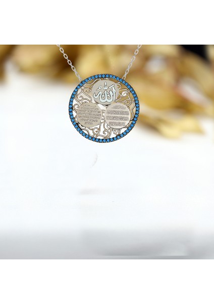 3 Dualı Kolye Ayetel Kürsi Nazar Duası Allah Yazılı 925 Ayar Gümüş