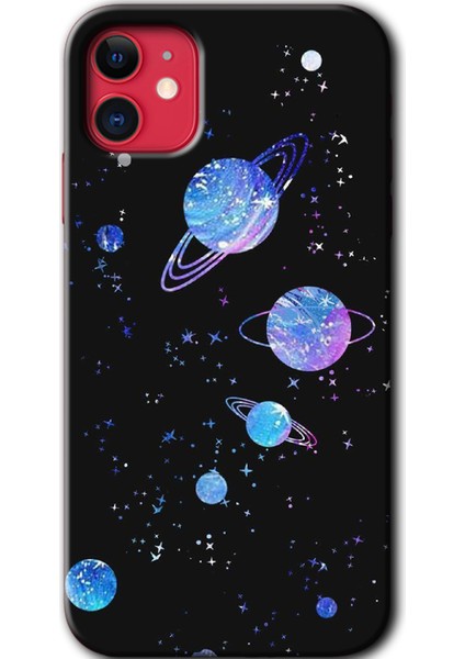 iPhone 11 Kılıf Hd Desen Baskılı Arka Kapak + Esnek Nano Cam - Samanyolu Galaksi