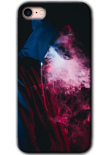 iPhone Se 2020 Kılıf Hd Desen Baskılı Arka Kapak + Esnek Nano Cam - Smoke-Man