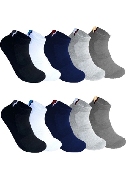 10LU Erkek Dikişsiz Bambu Patik Çorap Pamuklu Kaymayan Spor Çorap