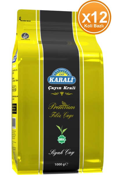 Karali Çay Karali Premium Filiz Dökme Çay 1 kg x 12 Adet