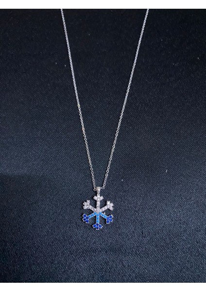 Gümüş Renk Rodyumlu Renkli Zirkon Taşlı Kar Tanesi Kolye fiyatları