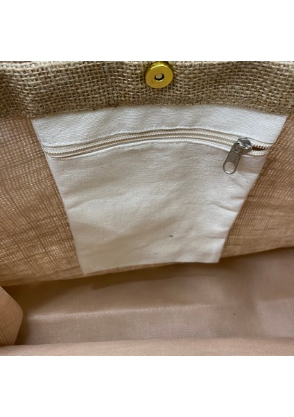 Hasır Jüt Iç Cepli Plaj Havuz Çantası modelleri