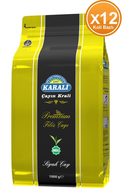 Karali Çay Karali Premium Filiz Dökme Çay 1 kg x 12 Adet