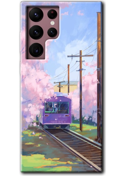 Galaxy S22 Ultra Kılıf Hd Desen Baskılı Arka Kapak + Kırılmaz Cam - Rails Paint