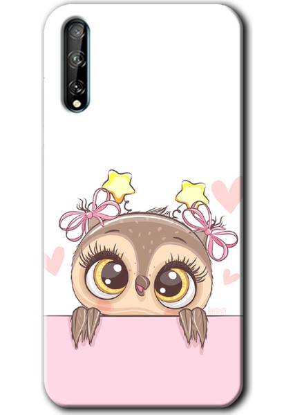 Huawei P Smart S Kılıf Hd Desen Baskılı Arka Kapak - Sevimli Baykuş