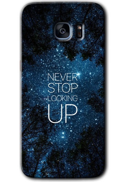 Galaxy S7 Edge Kılıf Hd Desen Baskılı Arka Kapak + Kırılmaz Cam - Stars Wallpaper