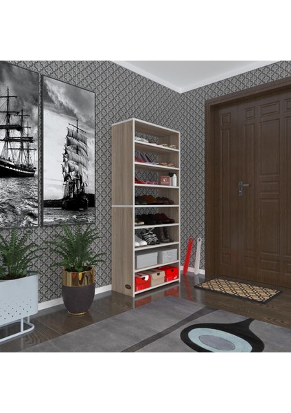 Kenzlife ayakkabılık goya crd 160*70*30 arkalıksız ayakkabı ofis dolabı iki bölme