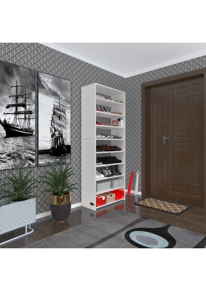 Kenzlife ayakkabılık goya byz 180*70*30 arkalıksız ayakkabı ofis dolabı iki bölme