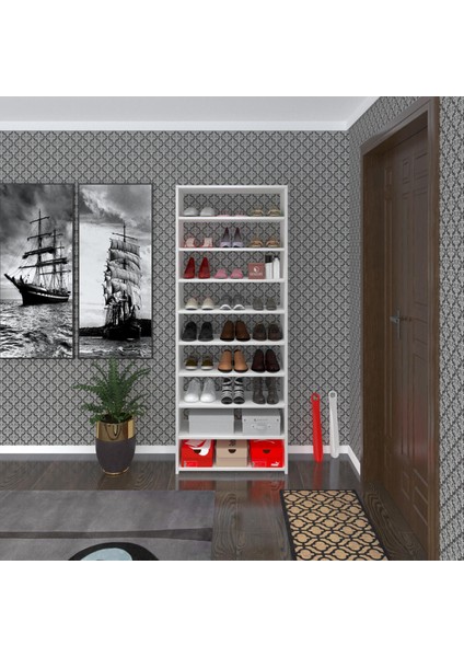 Kenzlife ayakkabılık goya byz 180*70*30 arkalıksız ayakkabı ofis dolabı iki bölme