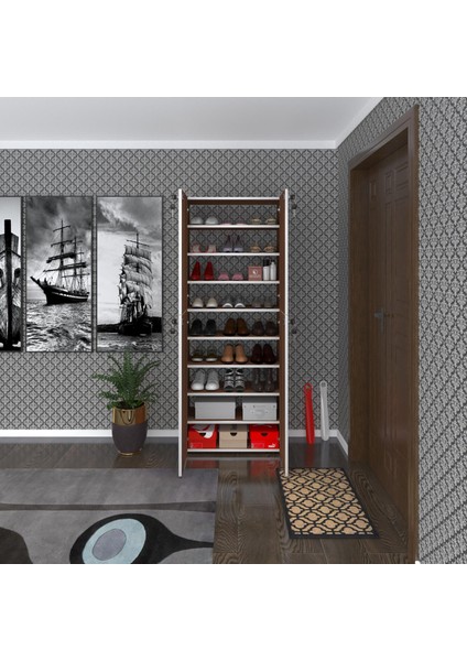 Kenzlife ayakkabılık ayakkabı dolabı kilitli gutan cvz 180*70*32 kapaklı ofis dolabı iki bölme