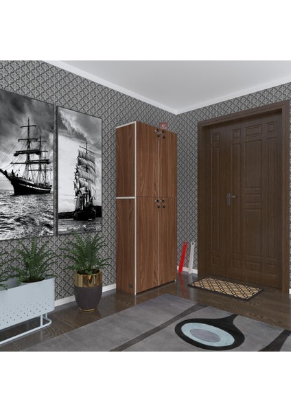 Kenzlife ayakkabılık ayakkabı dolabı kilitli gutan cvz 180*70*32 kapaklı ofis dolabı iki bölme
