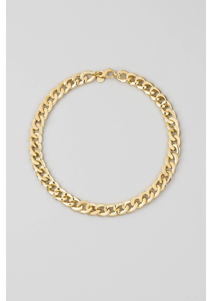 Venedik Zarafeti 18 Ayar Sarı Altın Kaplama 45 cm Gümüş Zincir Kolye