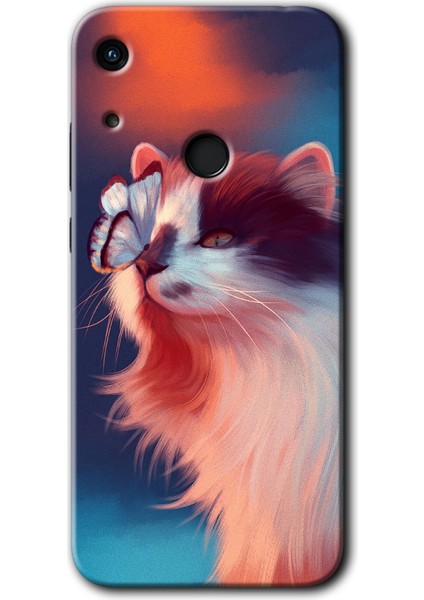 Huawei Y6S Kılıf Hd Desen Baskılı Arka Kapak + Kırılmaz Cam - Cat Butterfly