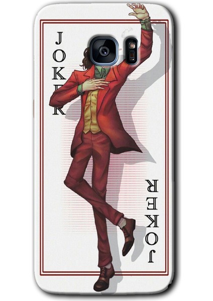 Galaxy S7 Edge Kılıf Hd Desen Baskılı Arka Kapak + Kırılmaz Cam - Joker Iskambil