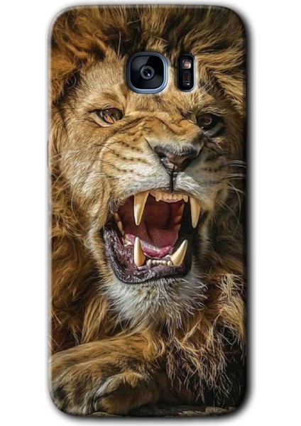 Galaxy S7 Edge Kılıf Hd Desen Baskılı Arka Kapak + Kırılmaz Cam - Lion King
